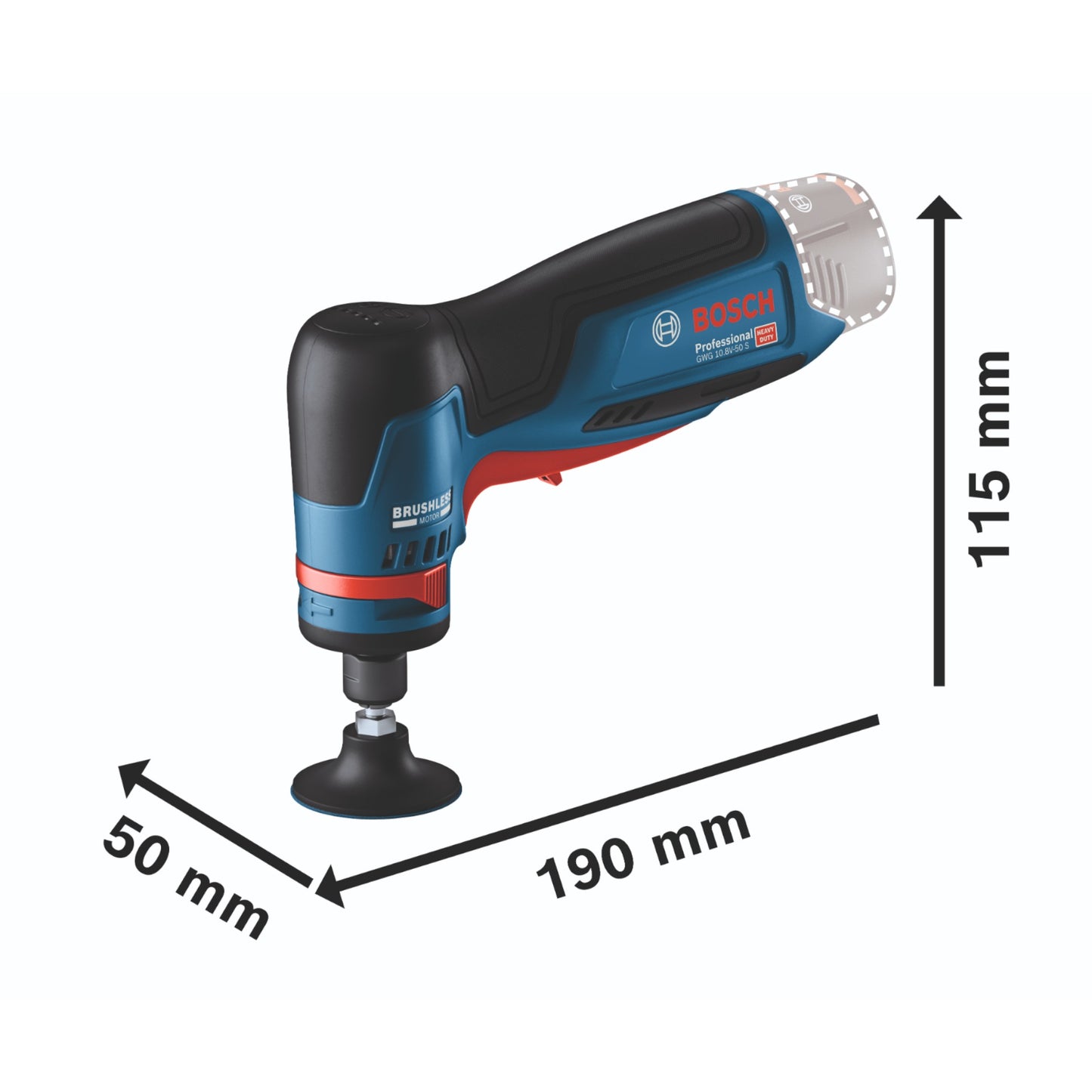 Bosch GWG 12V-50 S Professional Meuleuse droite sans fil 12 V 6 mm brushless Solo (06013A7000) - sans batterie, sans chargeur