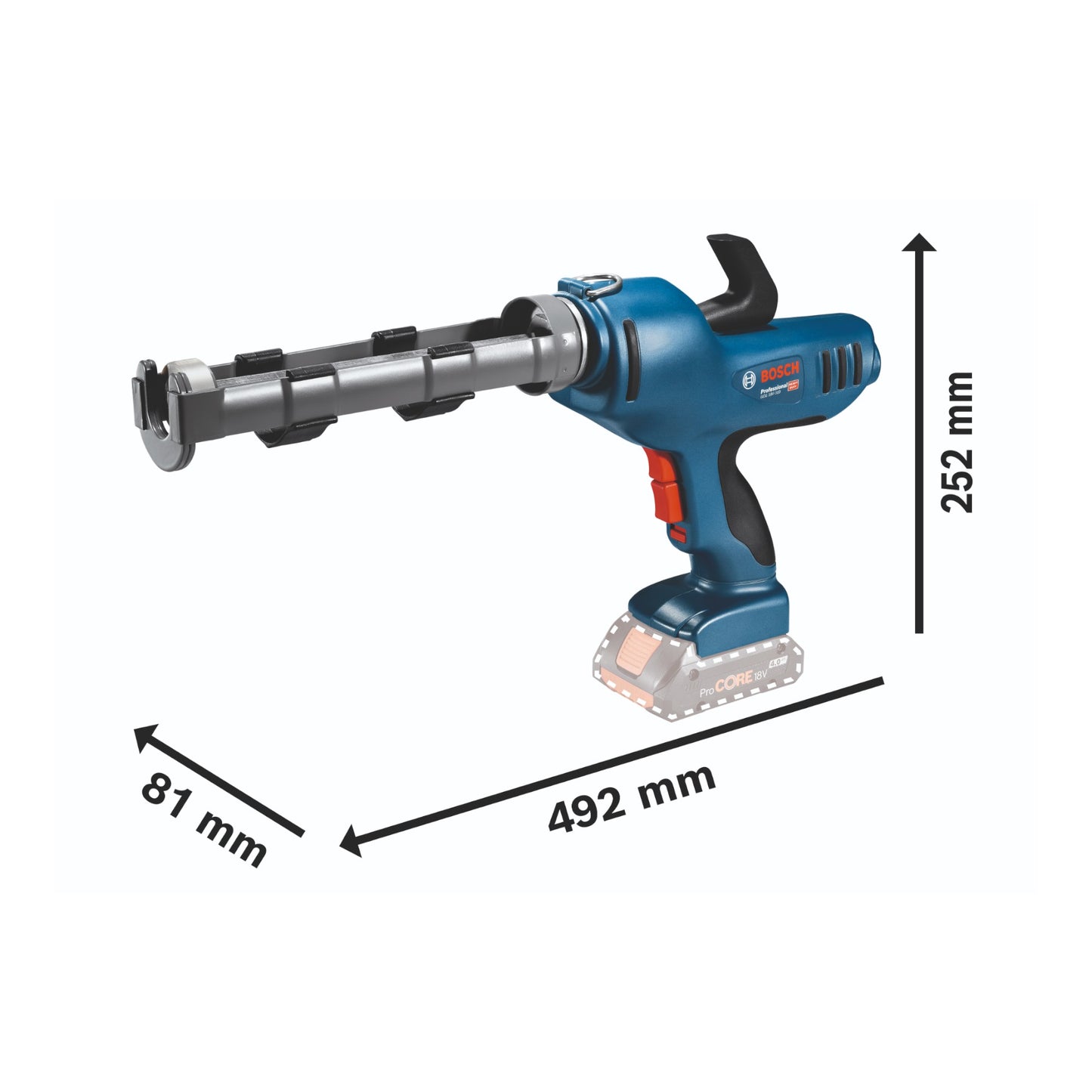 Bosch GCG 18V-310 Professional Akku Kartuschenpresse 18 V 310 ml 3,5 kN Solo ( 06019C4100 ) - ohne Akku, ohne Ladegerät