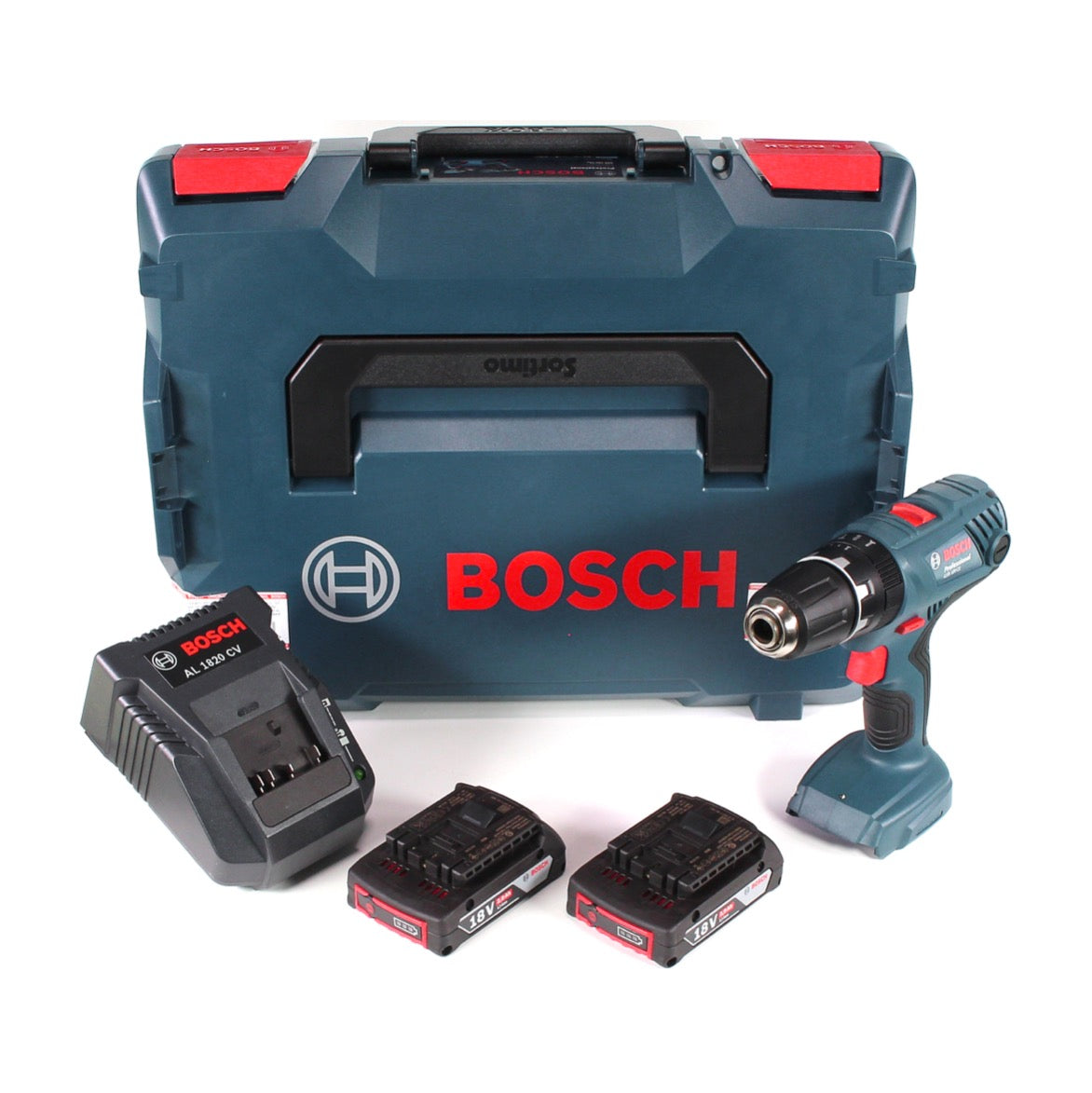 Bosch Professional GSB 18V-21 Akku Schlagbohrschrauber 18V 55Nm + 2x Akku 2,0Ah + Schnellladegerät + L-Boxx - Toolbrothers