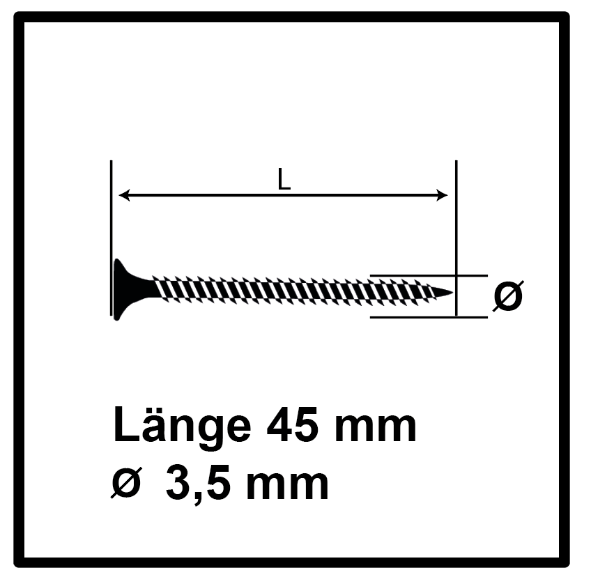 Technofast GF3545TD 1000 x Gipskartonschrauben Trockenbauschrauben 3,5 x 45 PH2 Feingewinde - Toolbrothers