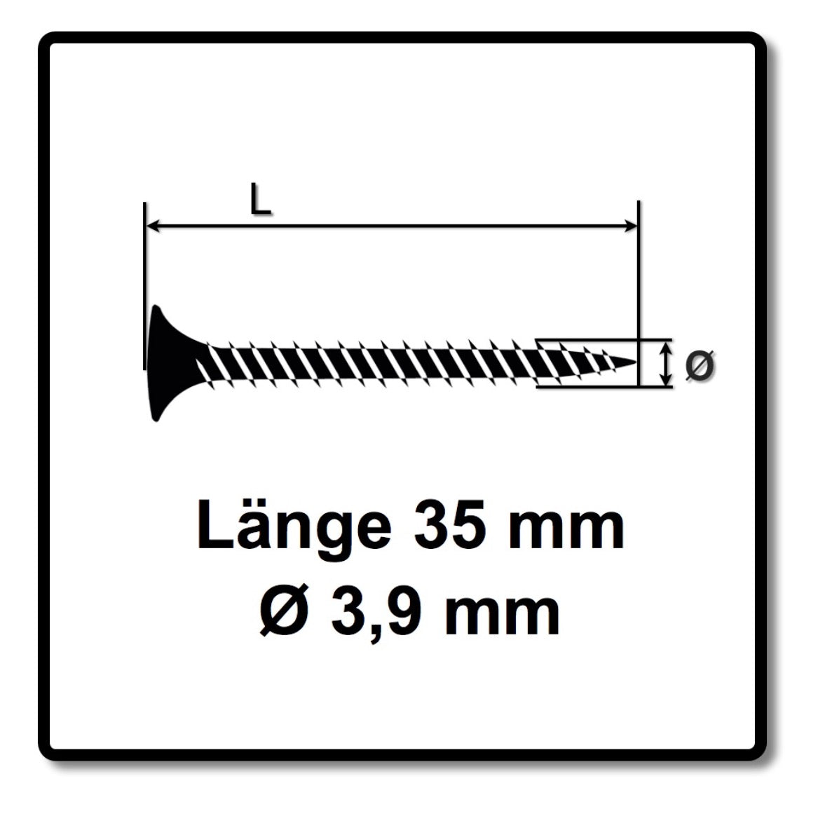 Technofast GF3935TE 1000 x Gipskartonschrauben Trockenbauschrauben 3,9 x 35 PH2 Grobgewinde - Toolbrothers