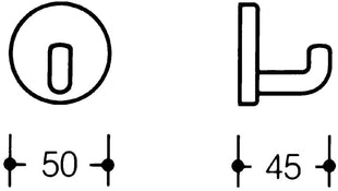 HEWI Einzelhaken 477.90.010 einfach Ausladung 45 mm ( 3000205730 )