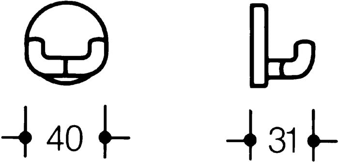 HEWI Doppelhaken 801.90.020 2 Haken ( 3000206967 )