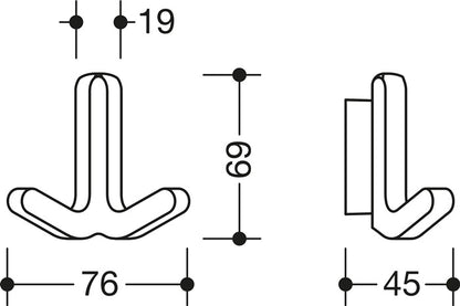 HEWI Doppelhaken Serie 477 matt, elastisch ( 3000207476 )