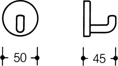 HEWI Einzelhaken 477.90B010 einfach Ausladung 45 mm ( 3000207661 )