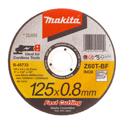 Makita Trennscheibe 125 x 0,8 x 22,23 mm für INOX Edelstahl ( B-45733 )