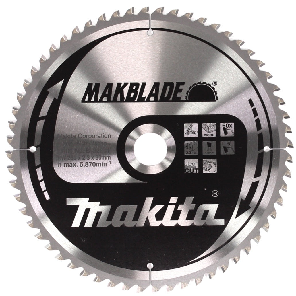 Makita MAKBLADE Kreissägeblatt für Holz 260 x 30 x 2,3 mm 60 Zähne ( B-32801 ) - Toolbrothers