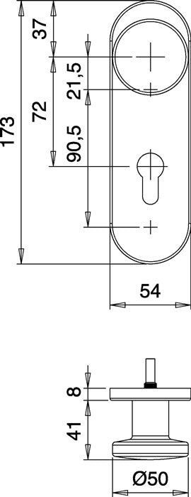 EDI Feuerschutzgarnitur Targa/K FS K7/103 Aluminium F1 D/K ( 3000261393 )