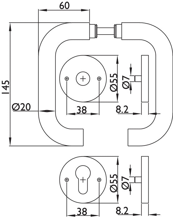 HERMAT Feuerschutzgarnitur Basic 2 Edelstahl 62 D/K ( 3000267262 )