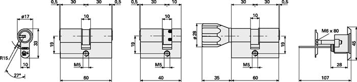 ABUS Profildoppelzylinder EC660NP 30/80 mm ( 3000280136 )