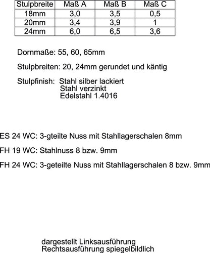 SSF Zimmertür-Einsteckschloss  BAD 20/ 55/78/8 mm DIN rechts ( 3324024317 )