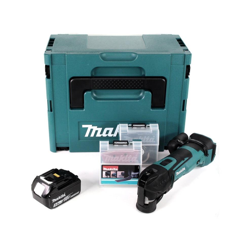 Makita DTM 51 T1JX2 Akku Multifunktionswerkzeug 18 V + 1x Akku 5,0 Ah + 39 tlg. Zubehör Set + Makpac - ohne Ladegerät - Toolbrothers