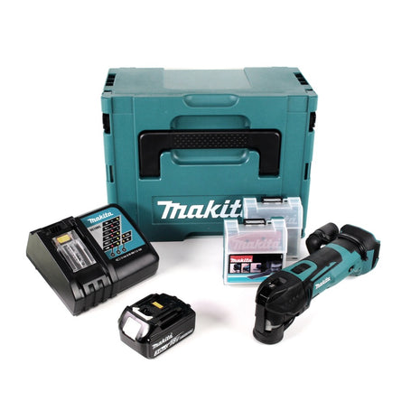 Makita DTM 51 RF1JX2 Akku Multifunktionswerkzeug 18 V + 1x Akku 3,0 Ah + Ladegerät + 39 tlg. Zubehör Set + Makpac - Toolbrothers