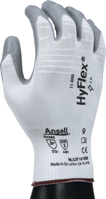 ANSELL Handschuhe HyFlex 11-800 Größe 8 weiß/grau ( 4000371393 )