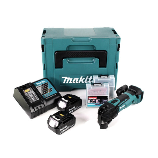 Makita DTM 51 RFJX2 Akku Multifunktionswerkzeug 18 V + 2x Akku 3,0 Ah + Ladegerät + 39 tlg. Zubehör Set + Makpac - Toolbrothers