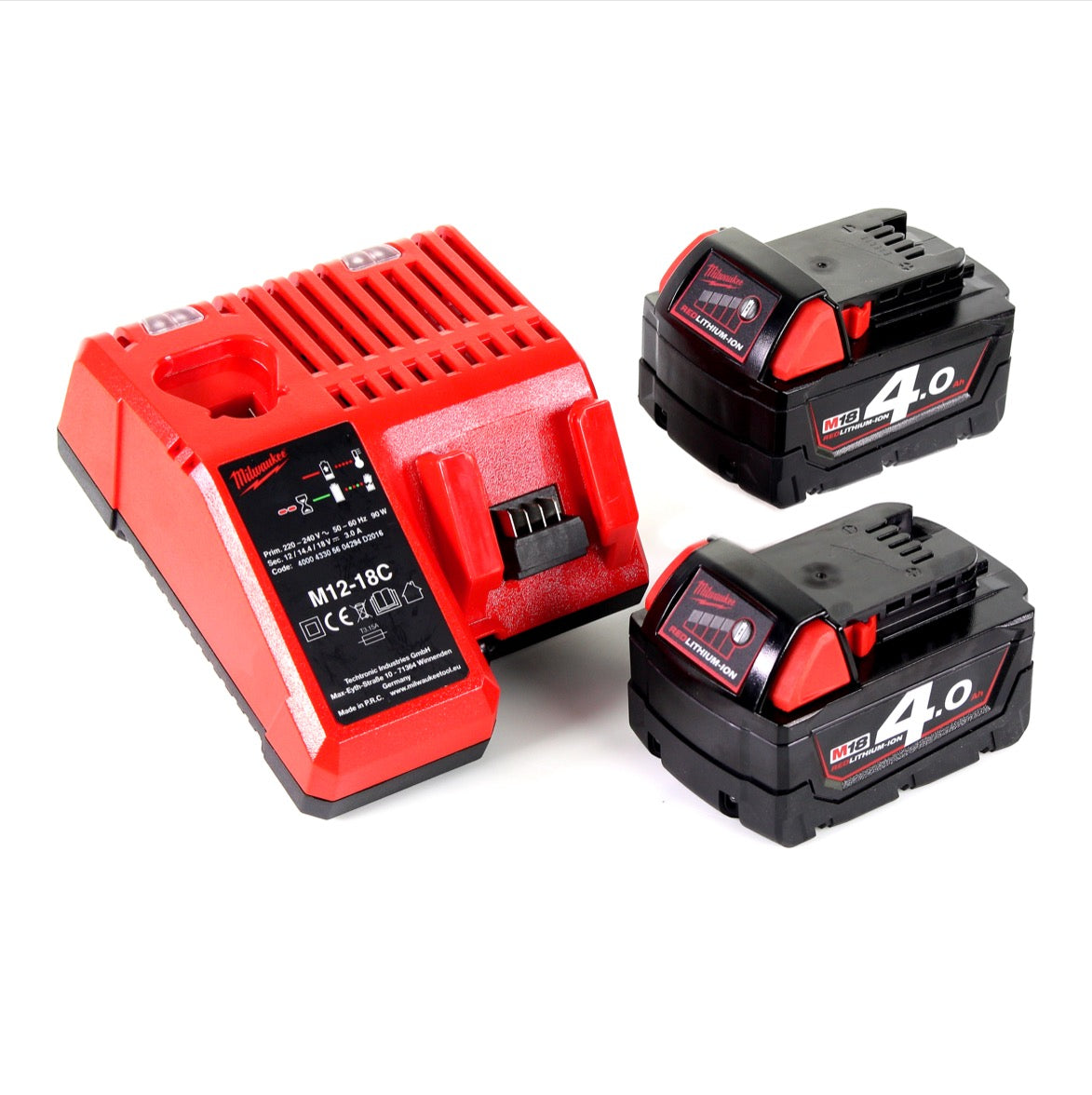 Milwaukee M18 FPD-402C Akku Schlagbohrschrauber 135 Nm im HD System Koffer mit 2x M18 B4 4,0 Ah Akku und M12-18C Ladegerät - Toolbrothers