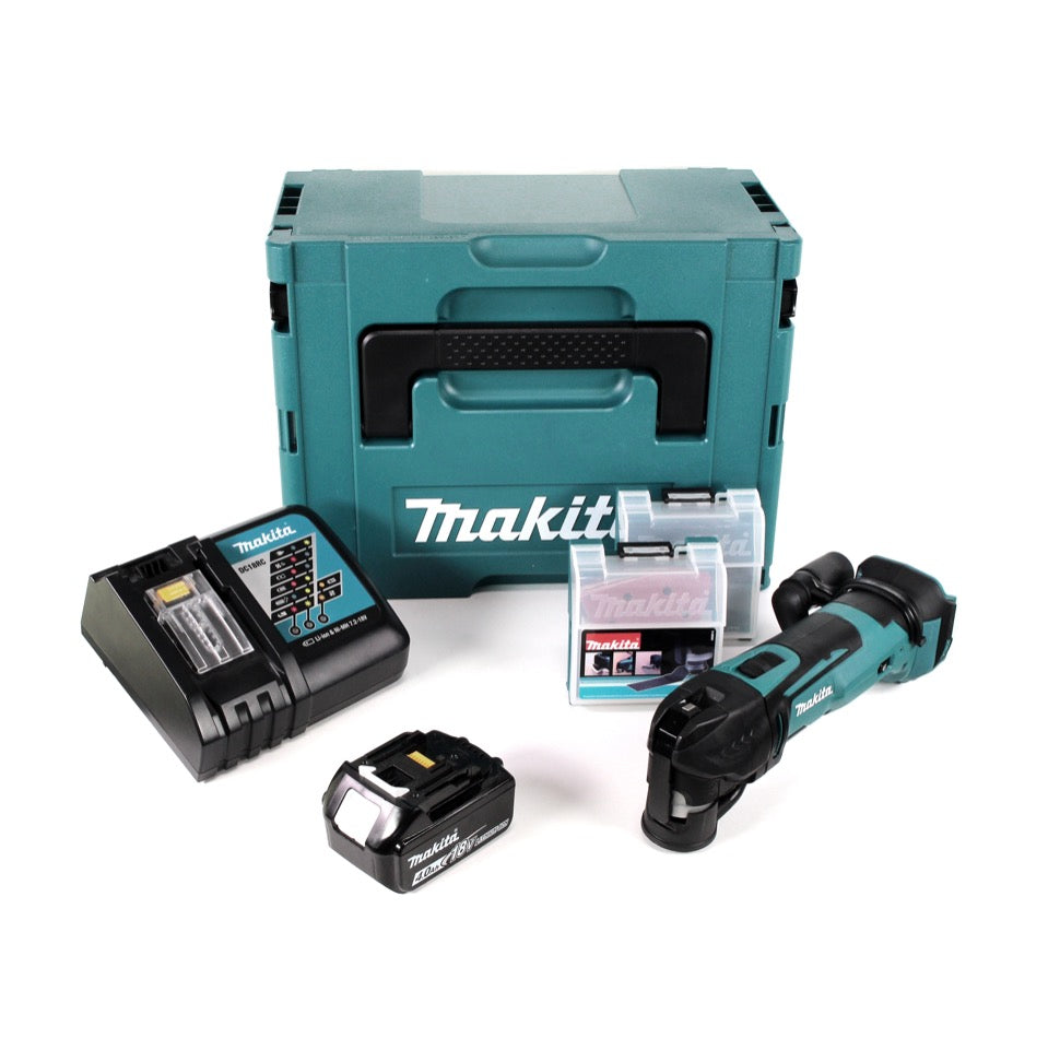 Makita DTM 51 RM1JX2 Akku Multifunktionswerkzeug 18 V + 1x Akku 4,0 Ah + Ladegerät + 39 tlg. Zubehör Set + Makpac - Toolbrothers