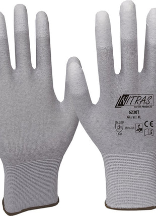 NITRAS Handschuhe  Größe 8 grau/weiß ( 4000371798 )