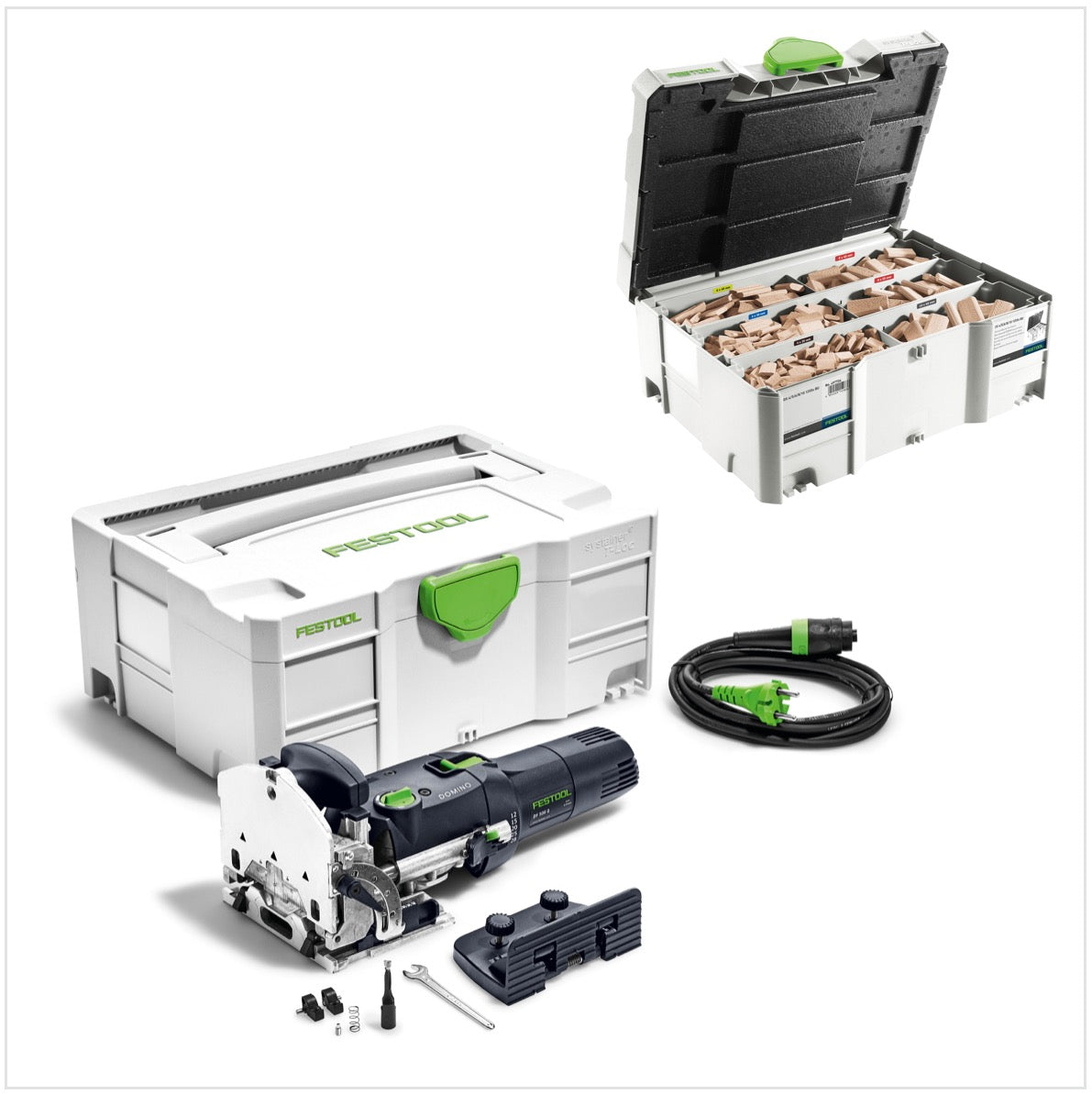 Festool DF 500 Q-Plus Dübelfräse Domino 420W 28mm im Systainer ( 494847 ) + Domino-Sortiment ( 498899 ) - Toolbrothers