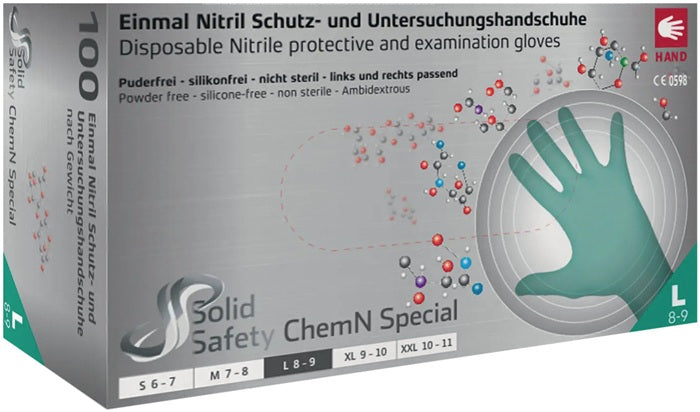 AMPRI Einweghandschuhe SolidSafety ChemN Special Größe L grün ( 4000391025 )