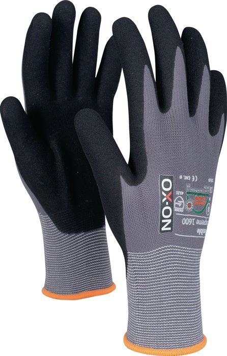 OX-ON Gants Flexible Supreme 1600 taille 8 noir/gris clair (4000391364)