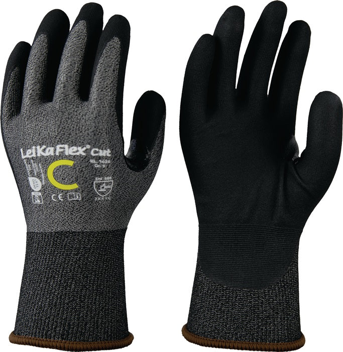 LEIPOLD Schnittschutzhandschuhe LeiKaFlex® CUT RL 1636 Größe 8 grau/schwarz ( 4000391393 )