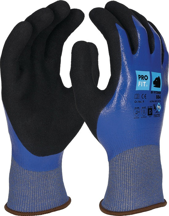 Gants de protection contre les coupures PRO FIT Ultra DRY CUT D taille 8 bleu / noir (4000391424)