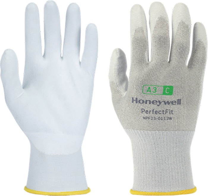 HONEYWELL gants de protection contre les coupures New Perfect Fit 13G PU A3/C taille 8 blanc (4000391443)