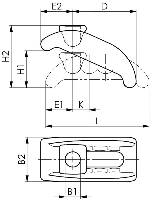 AMF Spannpratze Nr. 6313K Größe 13 für T-Nut 12 + 14 mm ( 4000603000 )