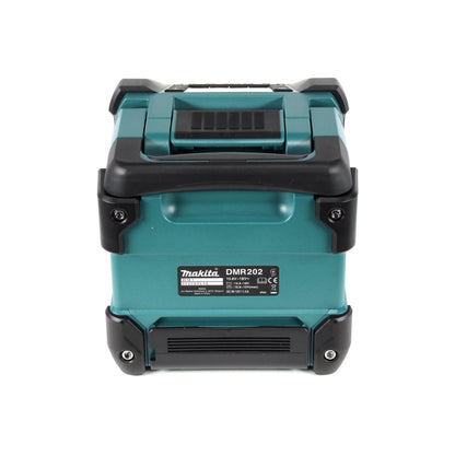 Makita DMR 202 G1 Baustellen Lautsprecher 18V - für Akku- und Netzbetrieb, mit Bluetooth-Funktion, AUX-Anschluss, USB-Port, LCD Display + 1x Akku 6,0 Ah - ohne Ladegerät - Toolbrothers