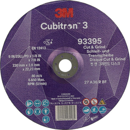 Disque de meulage 3M Cubitron™ 3 Cut and Grind D230xS3,2mm grain 36+ (4000844297)