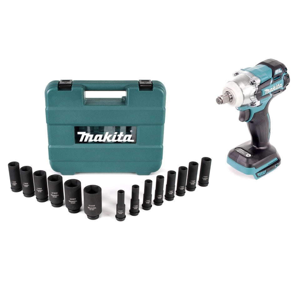 Makita DTW 285 Z Akku Schlagschrauber 18 V 280 Nm 1/2" Brushless Solo + Steckschlüssel Set - ohne Akku, ohne Ladegerät - Toolbrothers