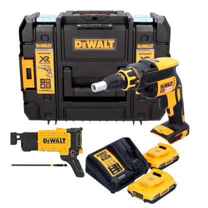 Visseuse pour cloisons sèches sans fil DeWalt DCF 620 D2T 18 V 30 Nm sans balais + 2 batteries 2,0 Ah + chargeur + TSTAK