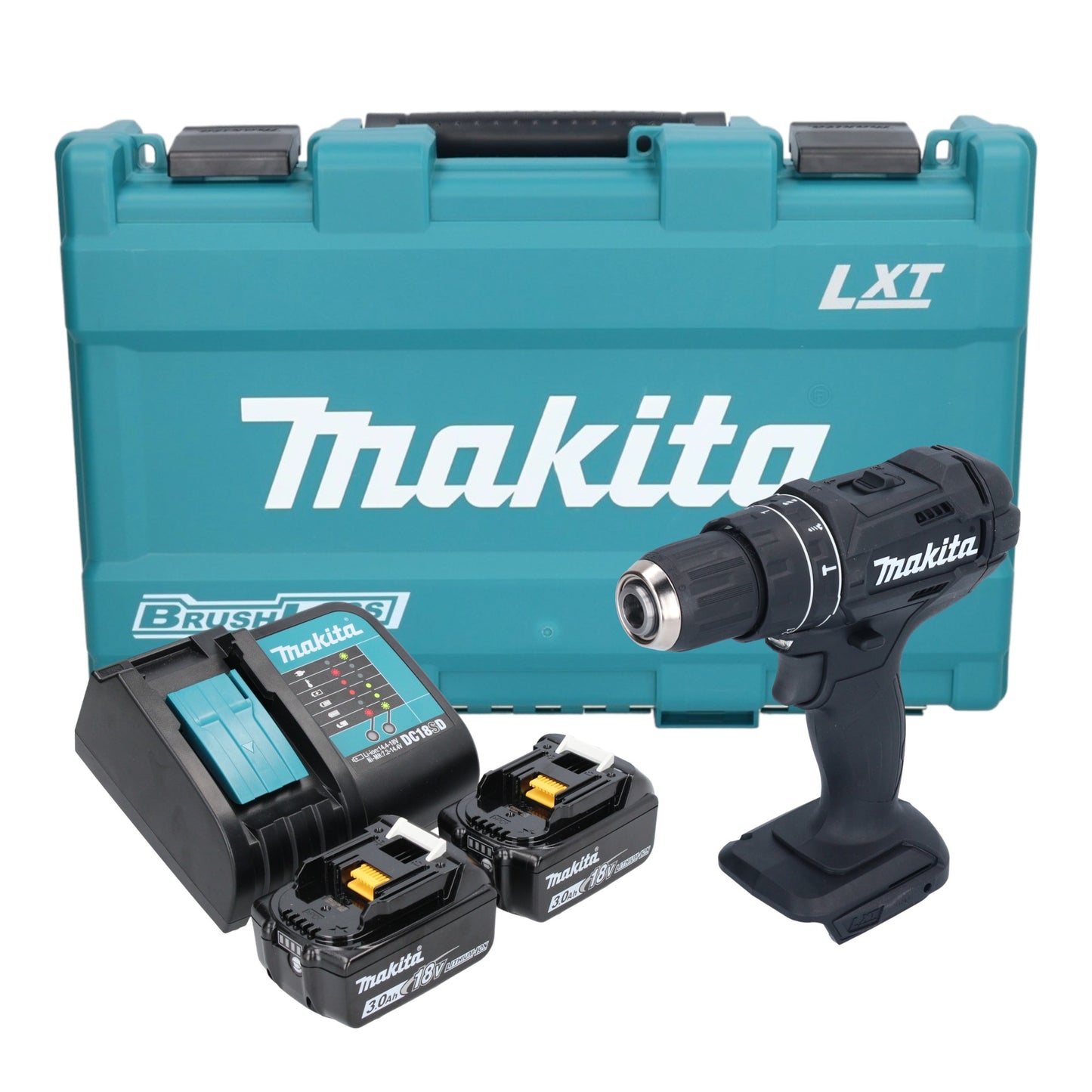 Makita DHP 482 SFKB Akku Schlagbohrschrauber 18 V 62 Nm Schwarz + 2x Akku 3,0 Ah + Ladegerät + Koffer