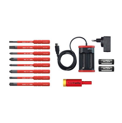 Wiha speedE® Set 2 E-Schraubendreher mit 2x Akku 1,5Ah + Ladegerät + 8x slimBits + TorqueAdapter 2,8Nm + L-Boxx ( 41912 ) - Toolbrothers