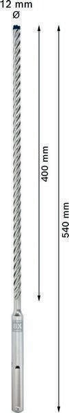 BOSCH Hammerbohrer Expert SDS max-8X Ø 12 mm Arbeits-L.400 mm L.540 mm ( 4000909888 )