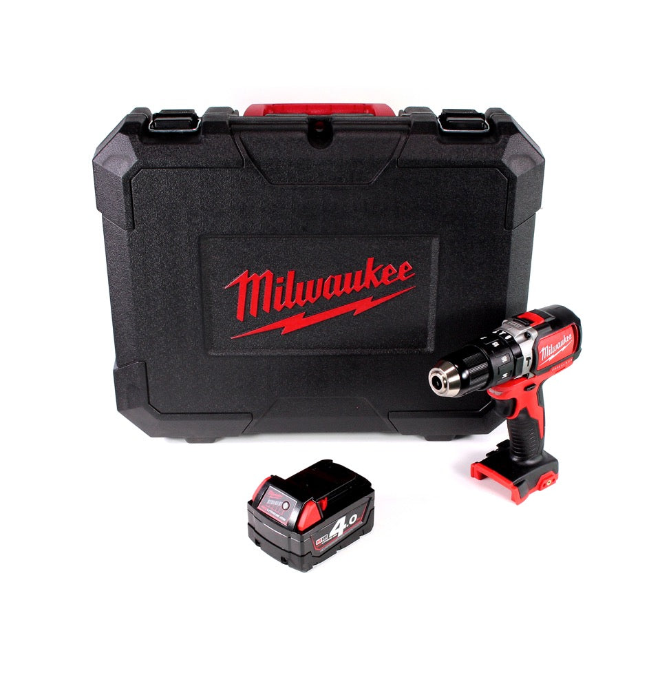 Milwaukee M18 BLPD 401 Brushless Akku-Schlagbohrschrauber 18V - 13mm Schnellspannbohrfutter + Transportkoffer und Milwaukee M18 B4 Akku 18 V / 4,0 Ah - Toolbrothers