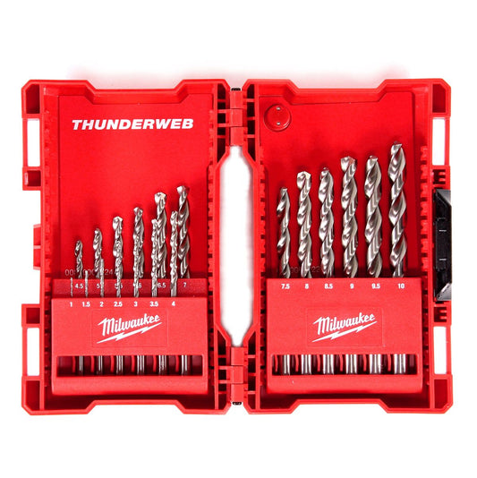 Milwaukee HSS-G  Thunderweb Metallbohrer Kassette 19-teilig 1-10 mm - Toolbrothers