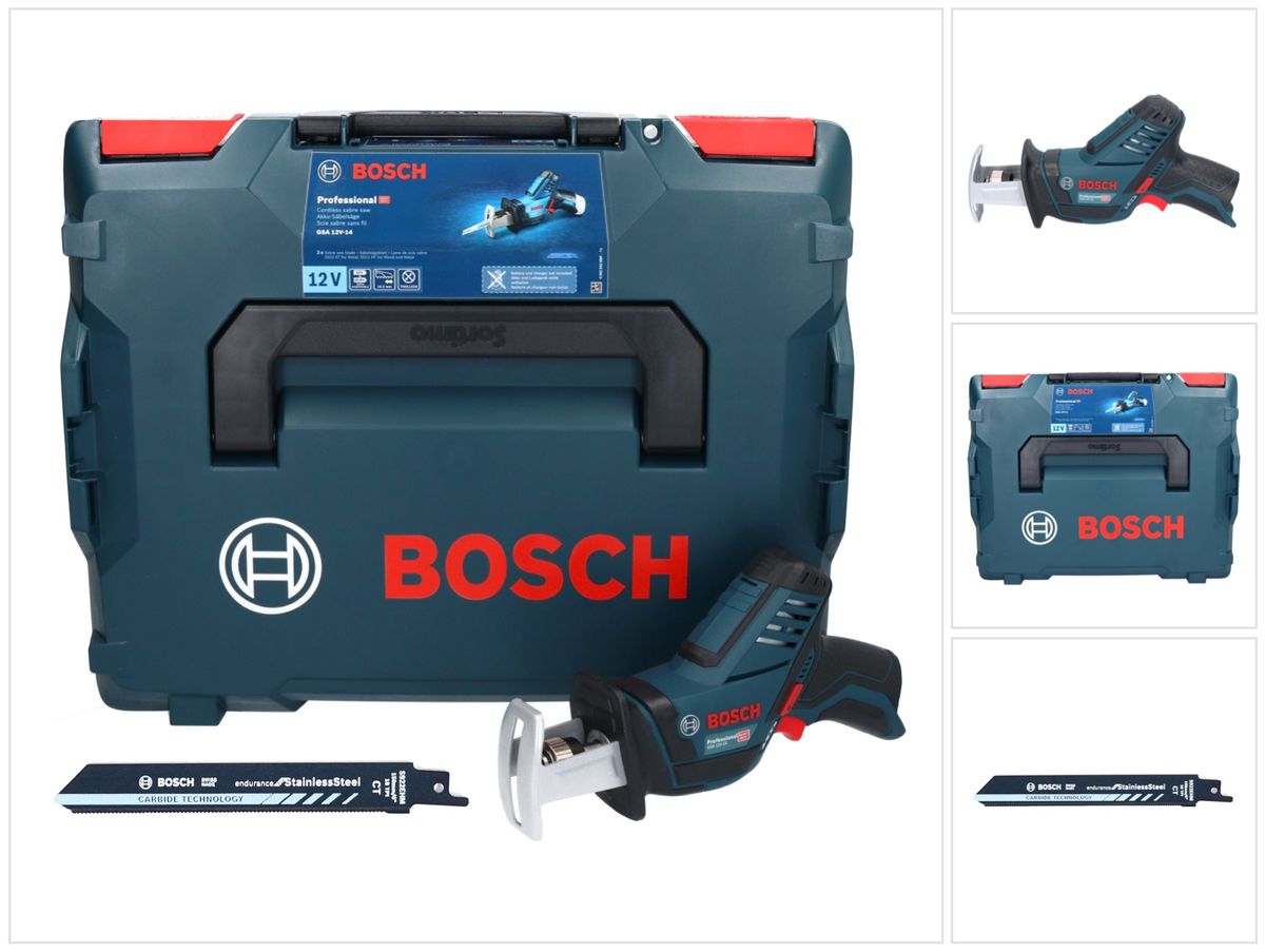 Bosch GSA 12V-14 Professional Akku Säbelsäge 12 V + Säbelsägeblatt + L-Boxx - ohne Akku, ohne Ladegerät - Toolbrothers