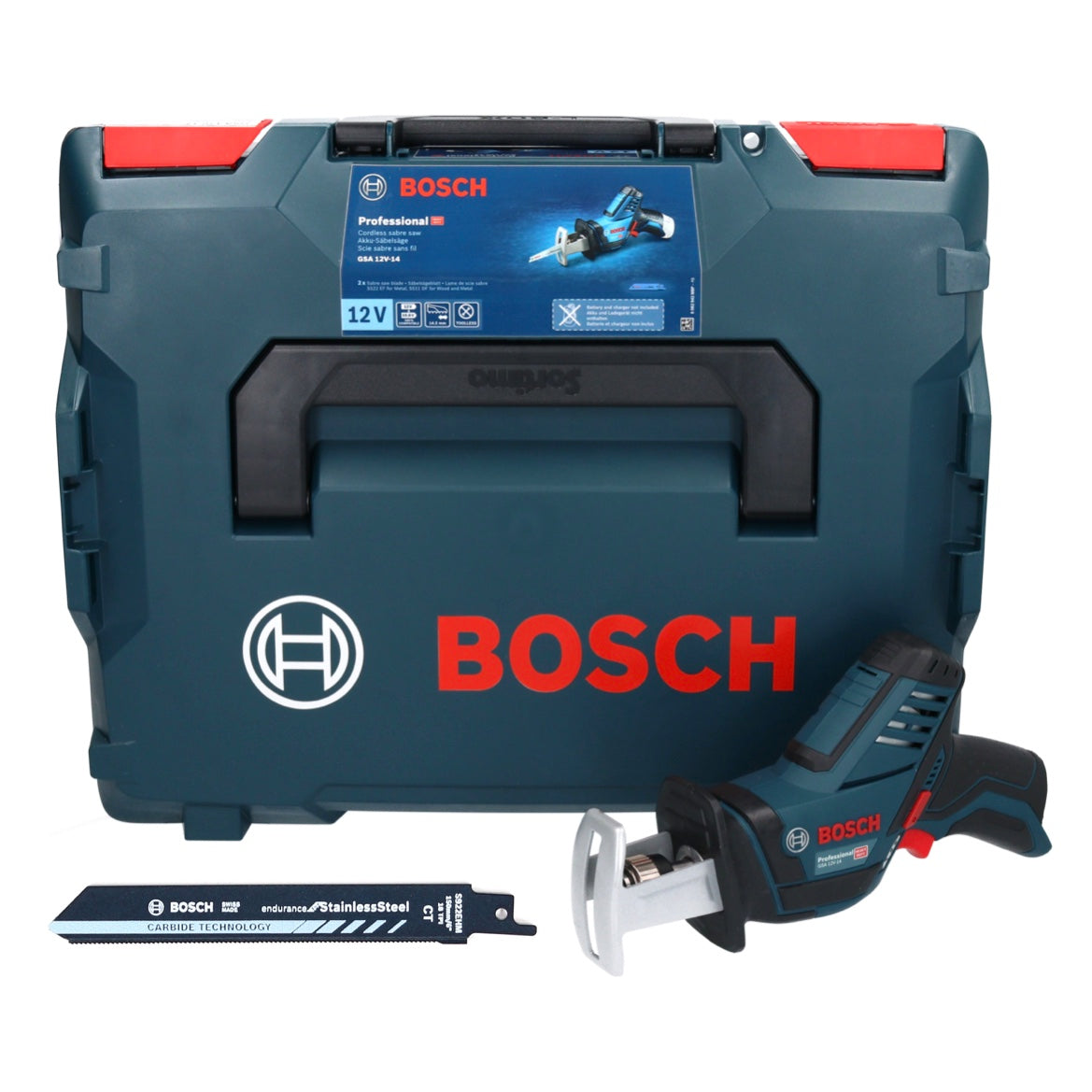 Bosch GSA 12V-14 Professional Akku Säbelsäge 12 V + Säbelsägeblatt + L-Boxx - ohne Akku, ohne Ladegerät - Toolbrothers