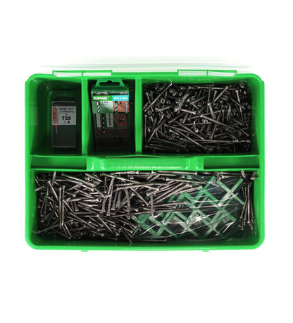 SPAX Green Box Terrasse 5 x 60 Schrauben Set Edelstahl 25-28 m² ( 5000009030009 ) Zylinderkopf Torx T-STAR plus T25 CUT - Toolbrothers