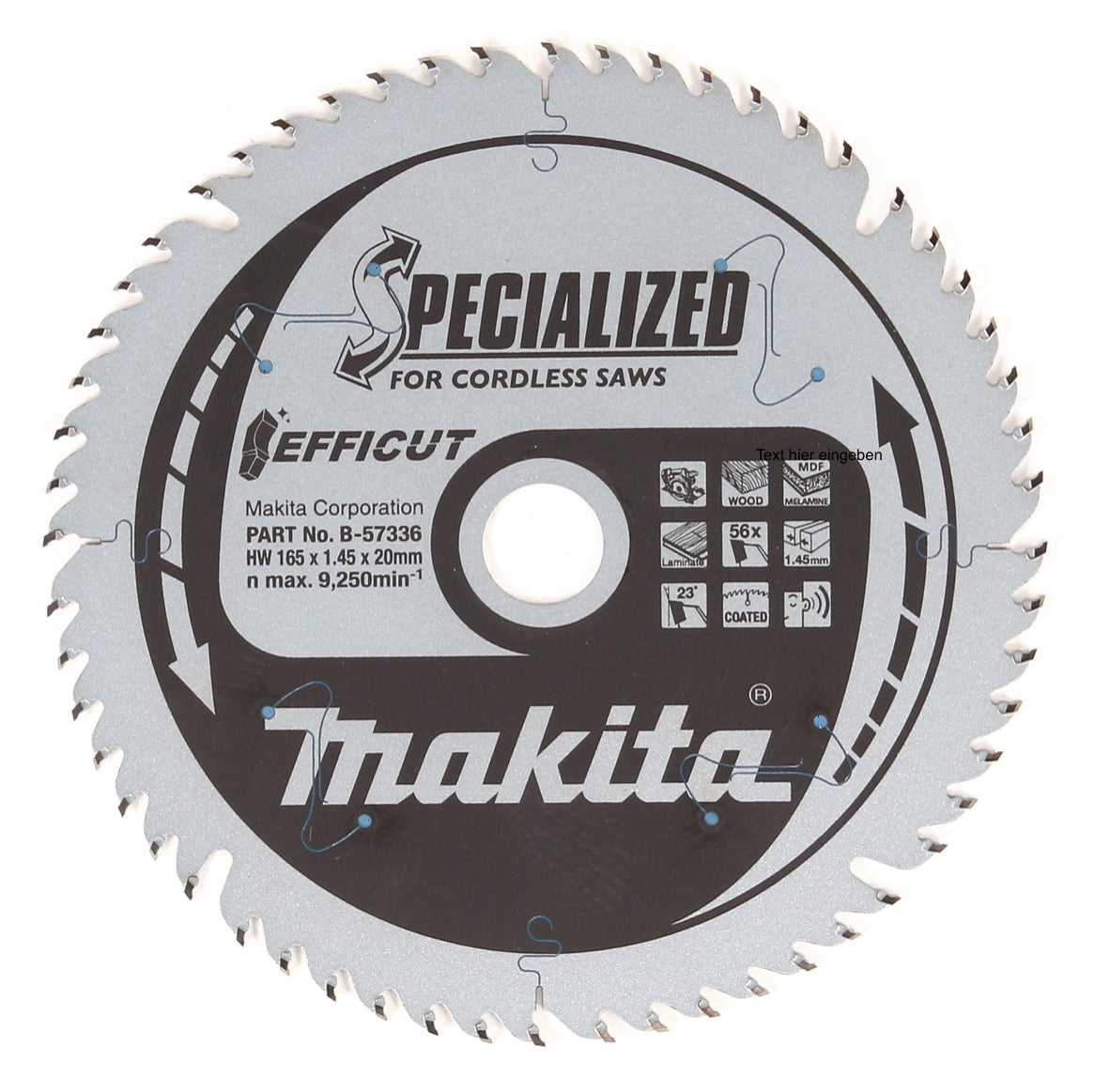 Makita EFFICUT Kreissägeblatt für Holz 165 x 20 x 1,45 mm 56 Zähne ( B-57336 ) - Toolbrothers