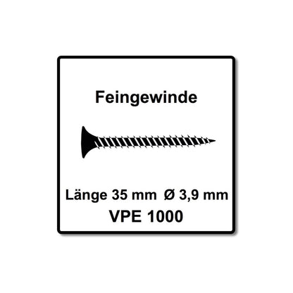 SENCO DS 5550 AC DuraSpin Magazin Schrauber 600 W ( 7T2001N ) + 1000x Feingewinde Schrauben 3,9x35 mm - Toolbrothers