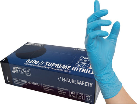 NITRAS Einweghandschuhe SUPREME NITRILE Größe L blau ( 8000236474 )