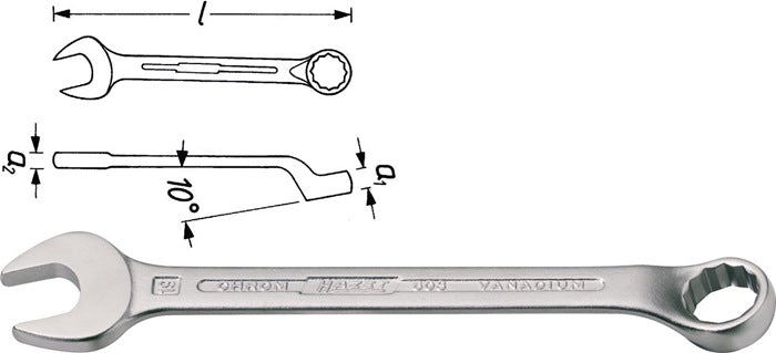 Clé mixte HAZET 603 SW 8 mm longueur 120 mm (8000465099)