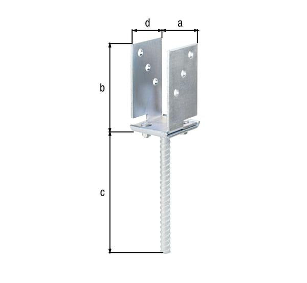 GAH Support de poteau en U ETA-10/0210 71 - 131x110x200x70mm ( 8002893477 )