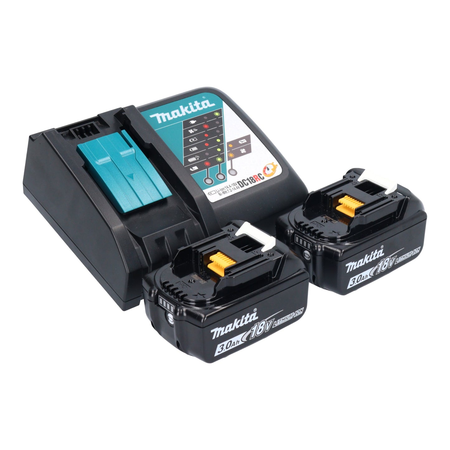 Makita DHR 243 RFJ B marteau combiné à batterie 18 V 2,0 J SDS-Plus noir + 2x batteries 3,0 Ah + chargeur + mandrin à changement rapide + Makpac