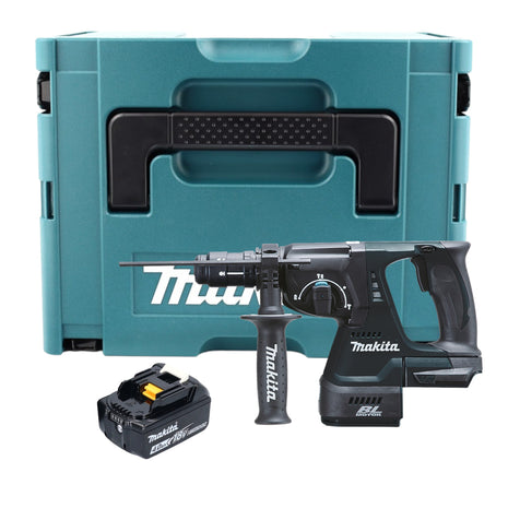 Makita DHR 243 M1J B Akku Kombihammer 18 V 2,0 J SDS-Plus schwarz + 1x Akku 4,0 Ah + Schnellwechselfutter + Makpac - ohne Ladegerät