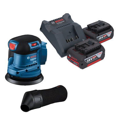 Bosch GEX 185-LI Professional Akku Exzenterschleifer 18 V 125 mm Brushless + 2x Akku 4,0 Ah + Ladegerät