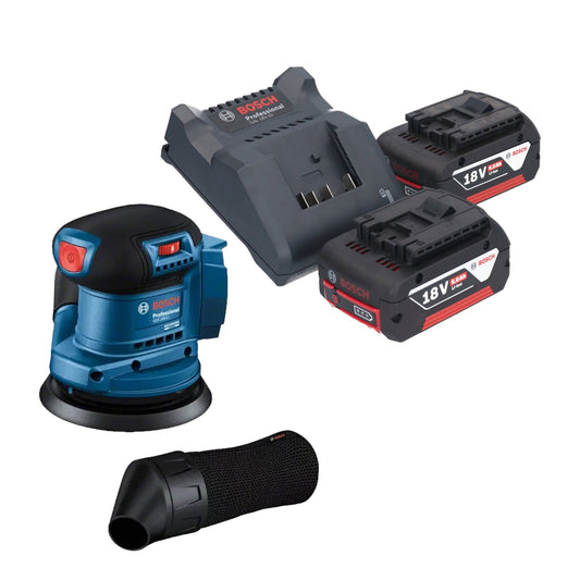 Bosch GEX 185-LI Professional Akku Exzenterschleifer 18 V 125 mm Brushless + 2x Akku 5,0 Ah + Ladegerät